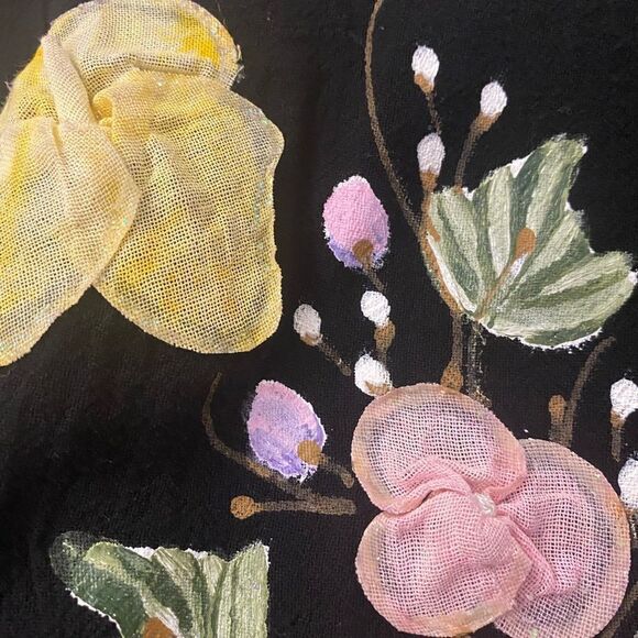 Ana R. By Ana Rosa 100% floral handmade scarf/ shawl , made in Mexico - Picture 5 of 11